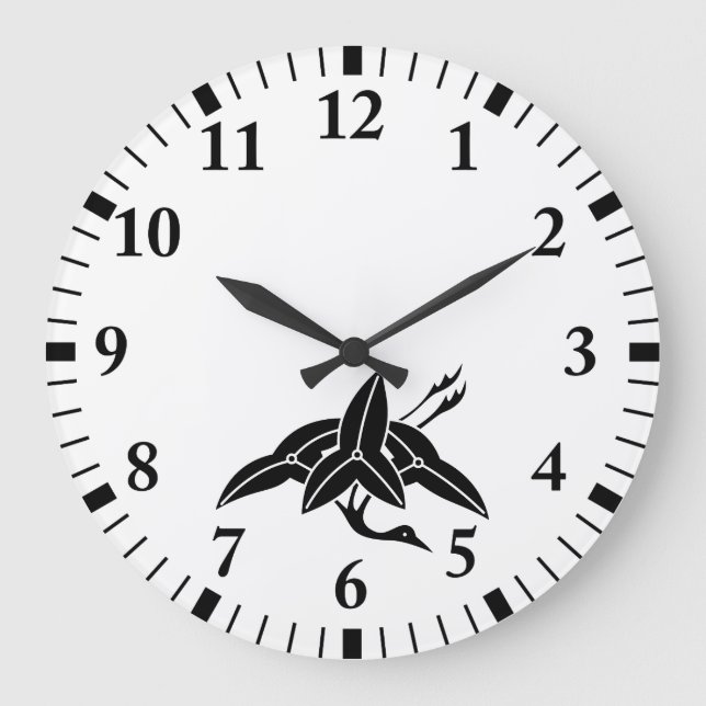 Crane-shaped arrowhead large clock (Front)