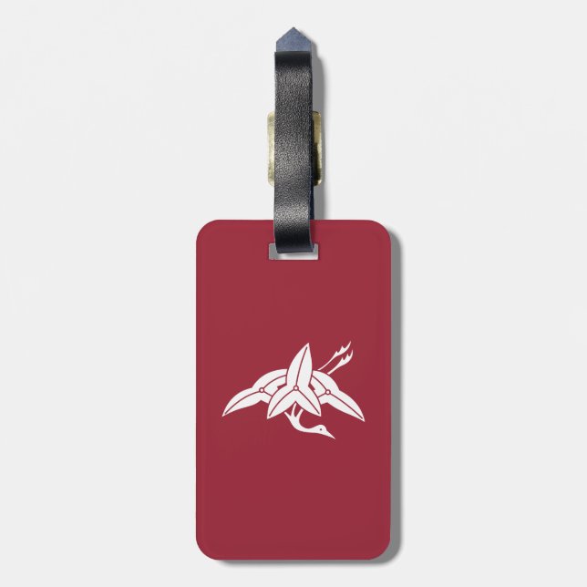Crane-shaped arrowhead luggage tag (Back Vertical)