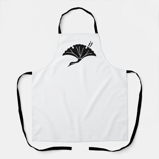 Crane-shaped ginkgo leaf apron (Front)