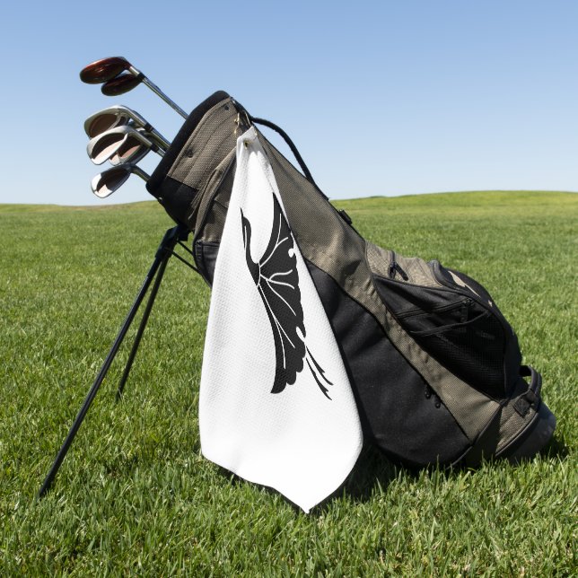 Crane-shaped ginkgo leaf golf towel (Green)
