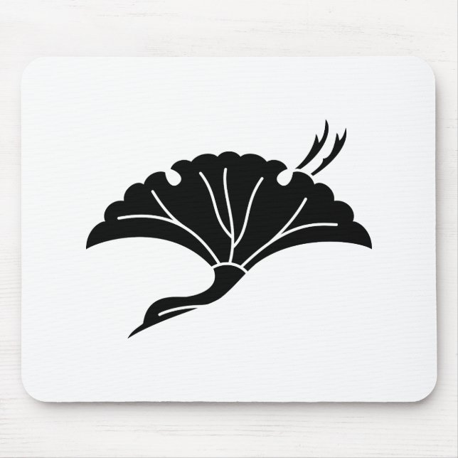 Crane-shaped ginkgo leaf mouse pad (Front)