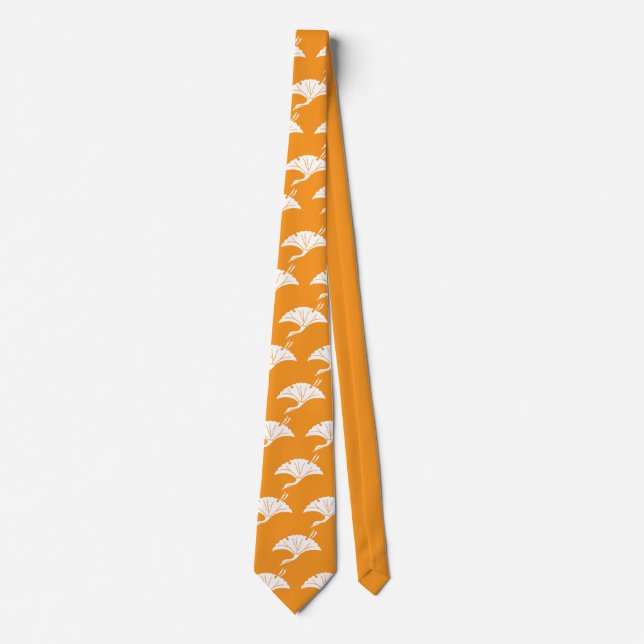 Crane-shaped ginkgo leaf tie (Front)