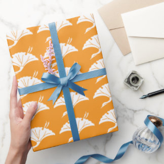 Crane-shaped ginkgo leaf wrapping paper