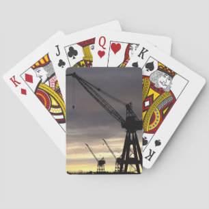 Crane siluhette playing cards