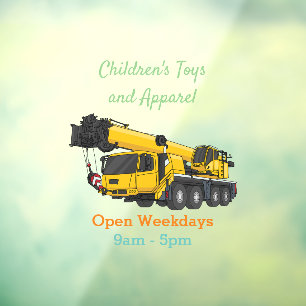 Crane truck cartoon illustration