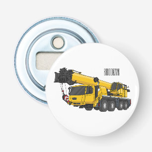 Crane truck cartoon illustration bottle opener