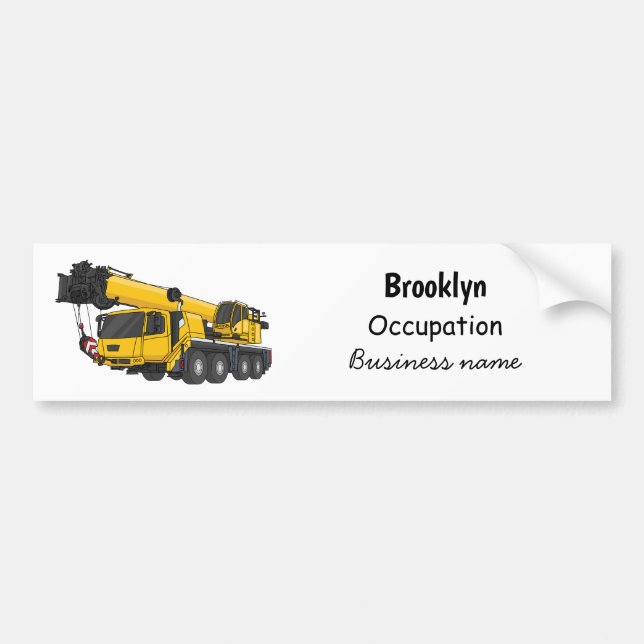 Crane truck cartoon illustration bumper sticker (Front)