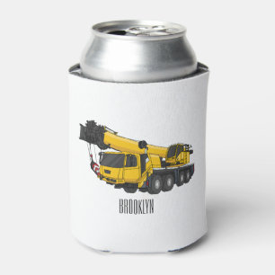 Crane truck cartoon illustration can cooler