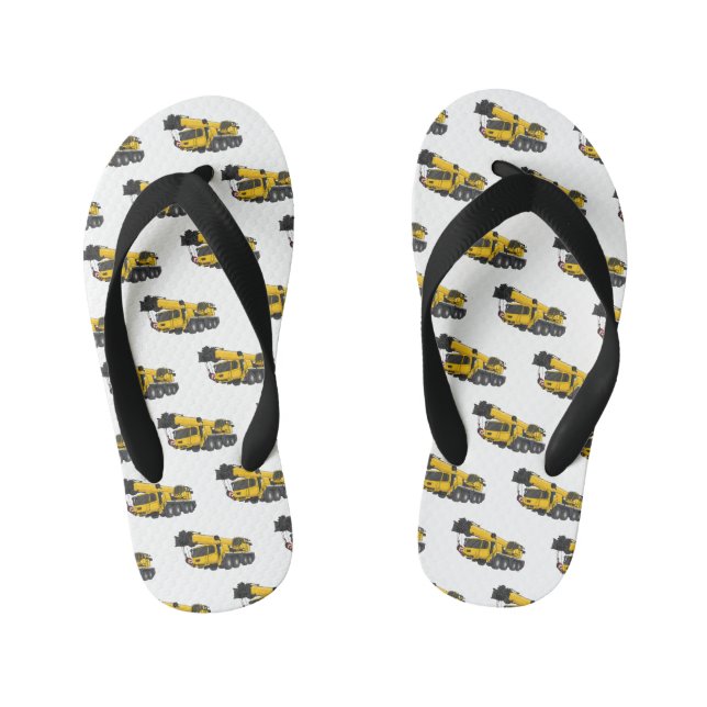 Crane truck cartoon illustration kid's jandals (Footbed)