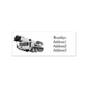 Crane truck cartoon illustration rubber stamp