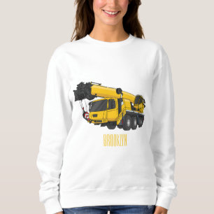 Crane truck cartoon illustration sweatshirt
