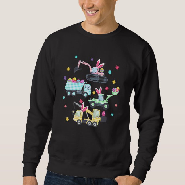 Crane Truck Construction Funny Easter Day Toddler  Sweatshirt (Front)