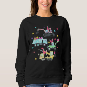 Crane Truck Construction Funny Easter Day Toddler  Sweatshirt