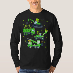 Crane Truck Construction Toddler Kids Boys St Patr T-Shirt