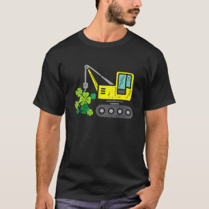 Crane Truck Construction Toddler Kids Boys St Patr T-Shirt