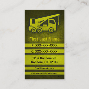 Crane truck grunge custom construction cards