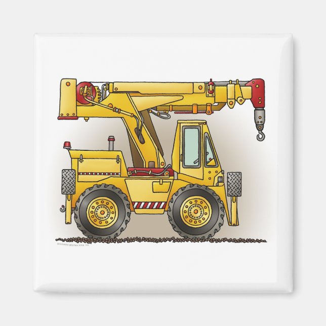 Crane Truck Square Magnet (Front)