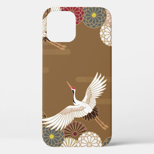 Cranes and chrysanthemums Japanese traditional pat Case-Mate iPhone Case (Back)