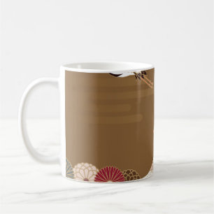 Cranes and chrysanthemums Japanese traditional pat Coffee Mug
