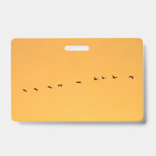 Cranes at sunrise ID badge