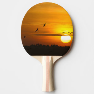 Cranes at sunrise ping pong paddle