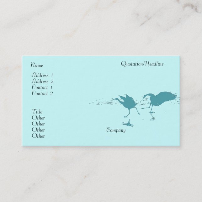 Cranes Dance Business Card (Front)