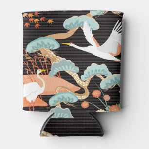 Cranes, herons: Japanese bird pattern. Can Cooler