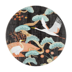 Cranes, herons: Japanese bird pattern. Cutting Board