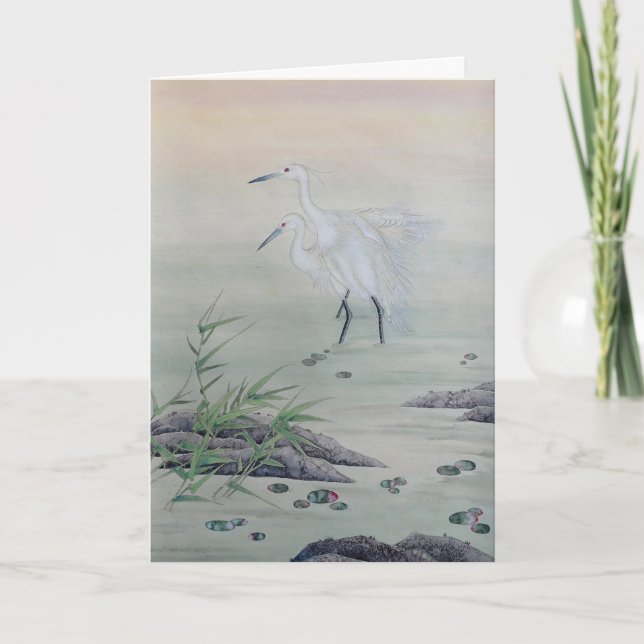 Cranes in Chinese River  Card (Front)