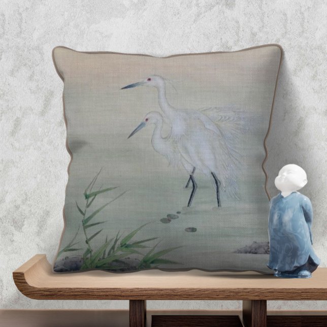 Cranes in Chinese River  Cushion (Creator Uploaded)