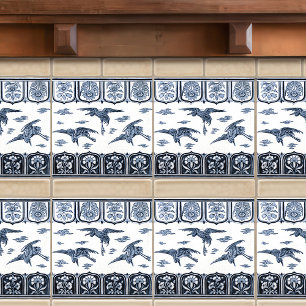 Cranes in Flight by Christopher Dresser Victorian Tile