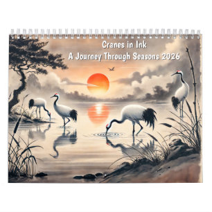 Cranes in Ink – A Journey Through Seasons 2026 Calendar
