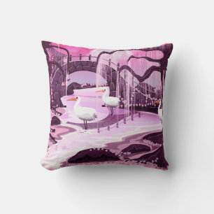 Cranes in the Korean Garden Cushion