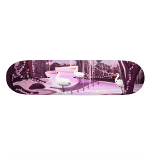 Cranes in the Korean Garden Skateboard