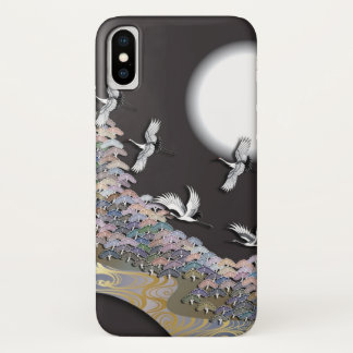 Cranes, moon and pines Case-Mate iPhone case