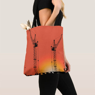 Cranes On A Building Tote Bag