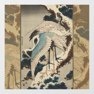 Cranes on a Snow Covered Pine Hokusai