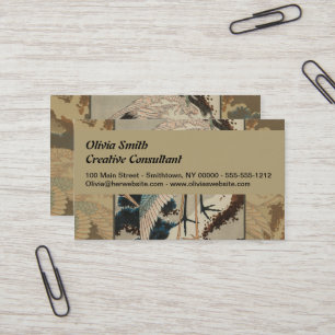 Cranes on a Snow Covered Pine Hokusai Business Card