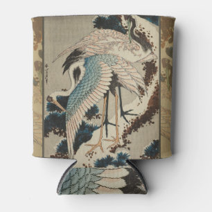Cranes on a Snow Covered Pine Hokusai Can Cooler