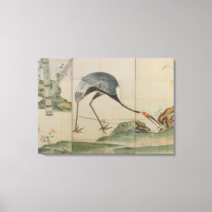 Cranes, Pines, and Bamboo Canvas Print