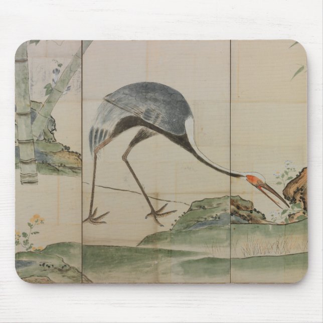 Cranes, Pines, and Bamboo Mouse Pad (Front)