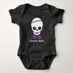 Cranio Baby Boy Skull with Purple Bowtie Bodysuit