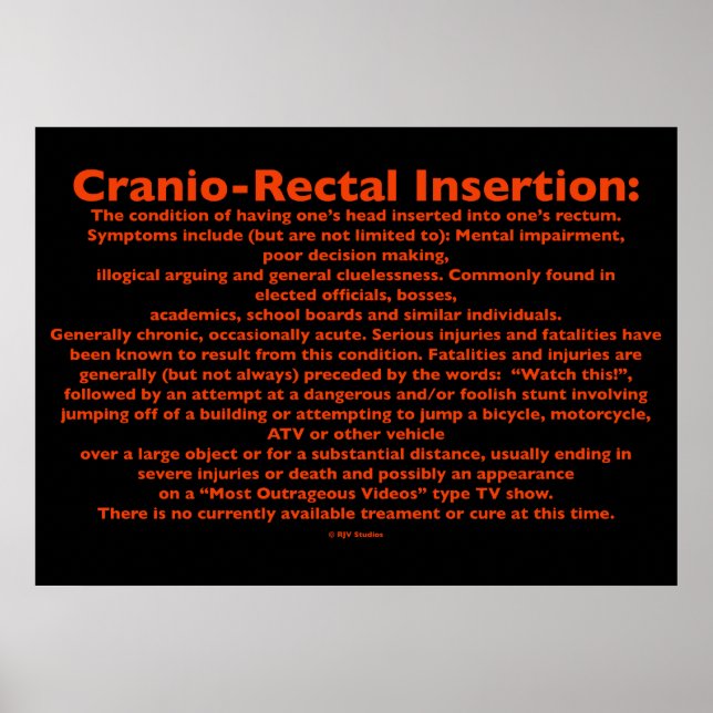 Cranio-Rectal Insertion Poster (Front)