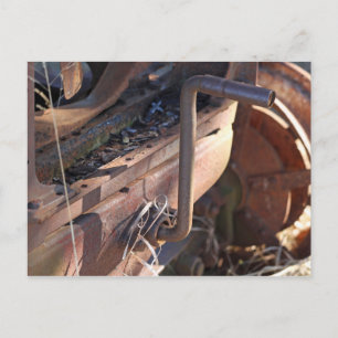 Crank Handle Tractor Postcard