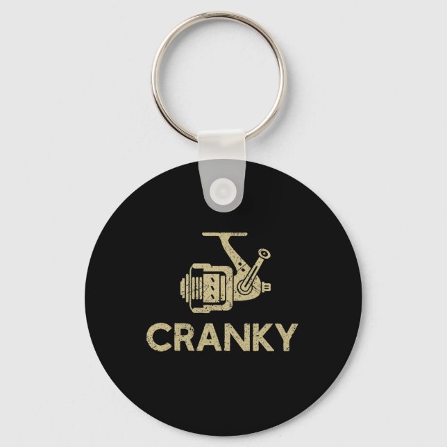 Crankbait Fishing Lure - Cranky Funny Gift Ideas F Key Ring (Front)