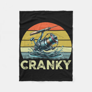 Crankbait Fishing Lure - Fishermen Funny Cranky Fi Fleece Blanket