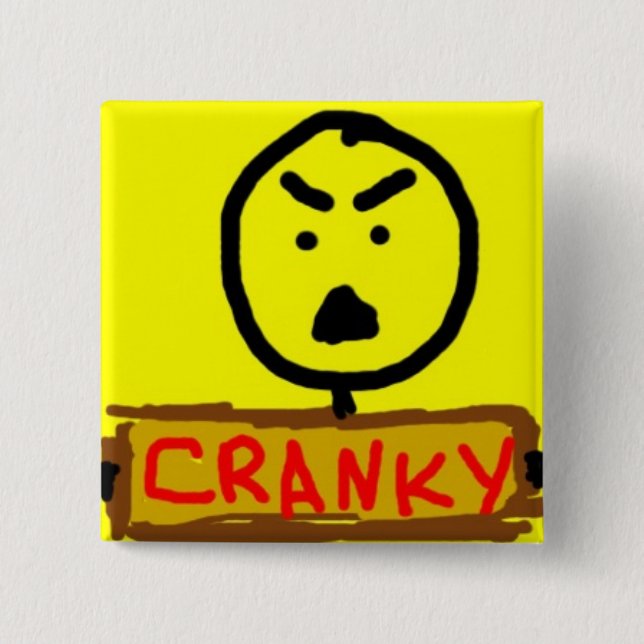 Cranky 15 Cm Square Badge (Front)