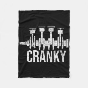 Cranky Car Engine Crankshaft Cars Lover Mechanics Fleece Blanket