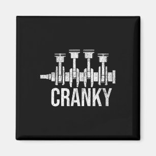 Cranky Car Engine Crankshaft Cars Lover Mechanics Magnet