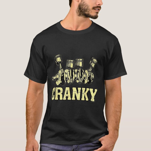 Cranky Car Engine Crankshaft Fathers Day Dad Men H T-Shirt (Front)